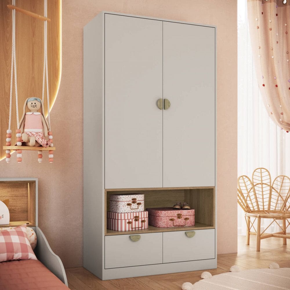 Guarda Roupa Infantil 2 Portas 2 Gavetas Lille Art in Moveis