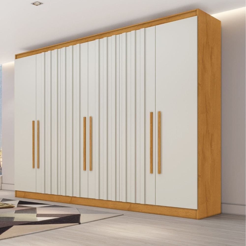 Guarda Roupa Casal Ripado 6 Portas Em MDF Oxford Made Marcs