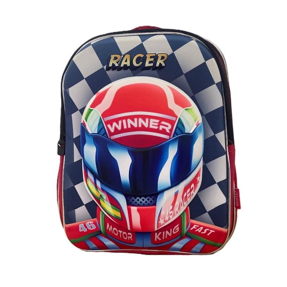 Mochila De Costas Infantil Criança Unissex Escolar Racer Winner