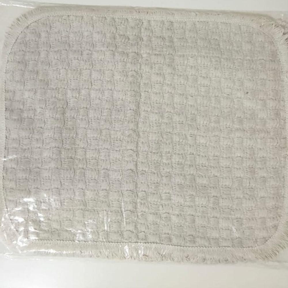 Kit 3 Peças Tapete Banheiro Xadrez Daminha Taolha De Piso Chão 50x40cm  Cru Liso