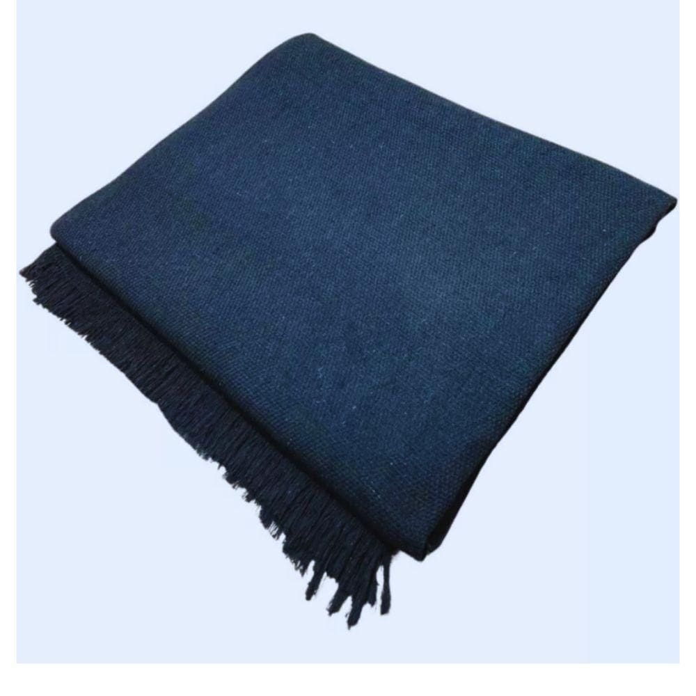 Manta Para Sofá E Cama 2,20x1,70cm Decorativa De Luxo Grande Capa De Sofa Azul Marinho