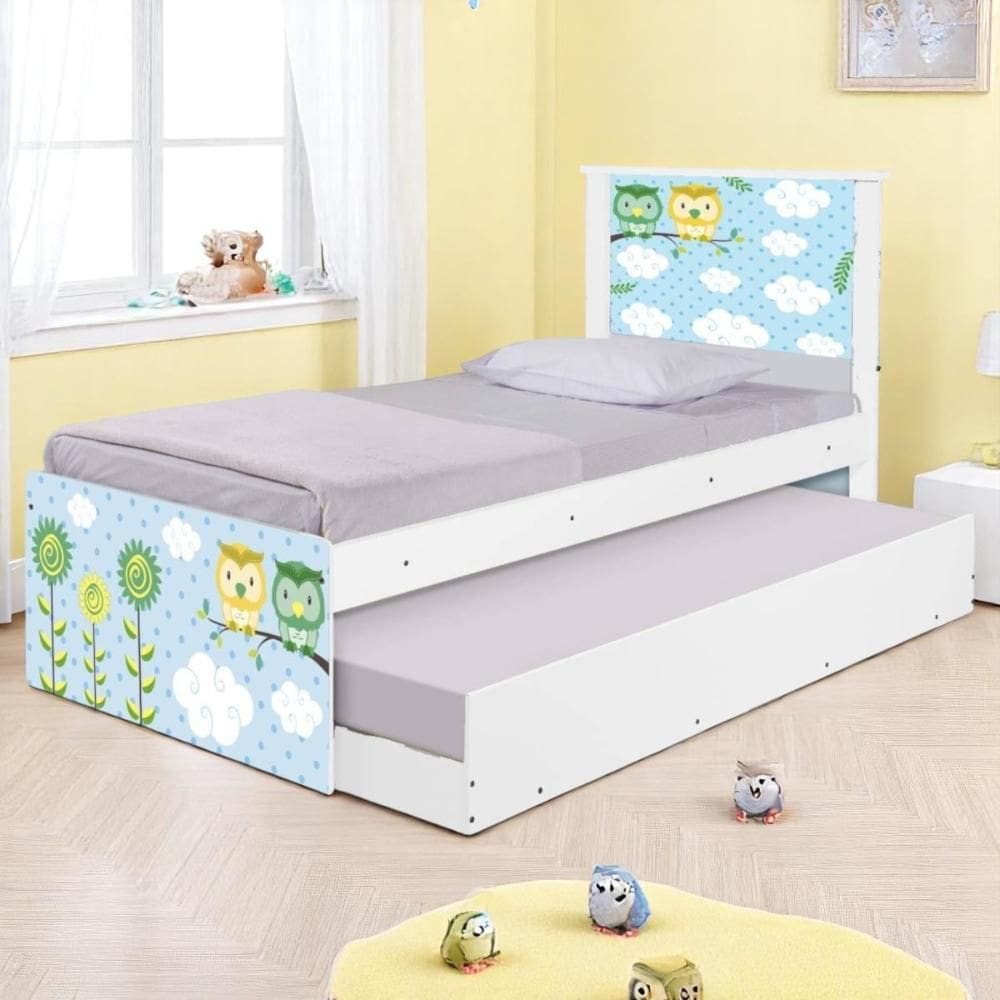 Bi Cama Juvenil Zap com Cabeceira Corujinhas