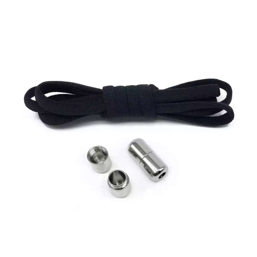 Sapatos de cordão elástico com cordão elástico pretos