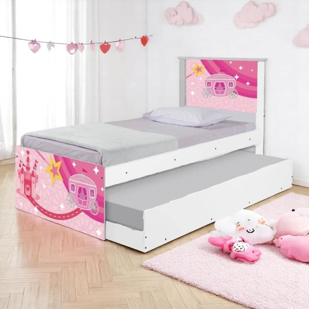 Bi Cama Juvenil Zap com Cabeceira Carruagem Castelo