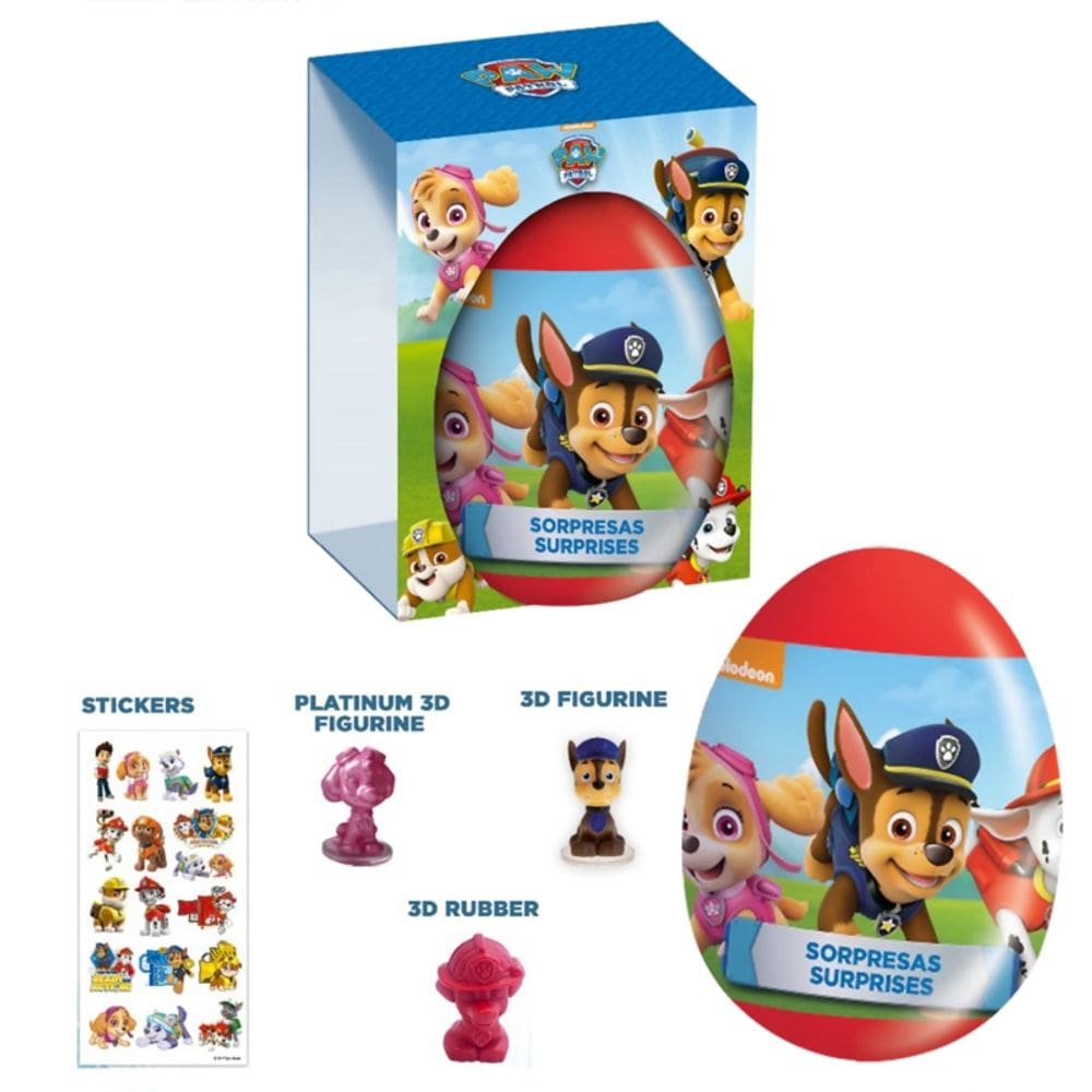 Ovo de plástico Brickell Paw Patrol Big Surprise com 3 brinquedos