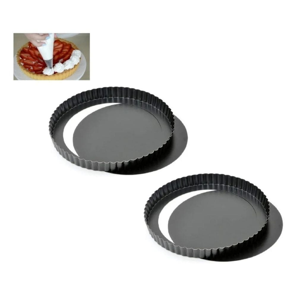 Pacote de moldes de torta com 2 moldes removíveis de 28 cm de diâmetro