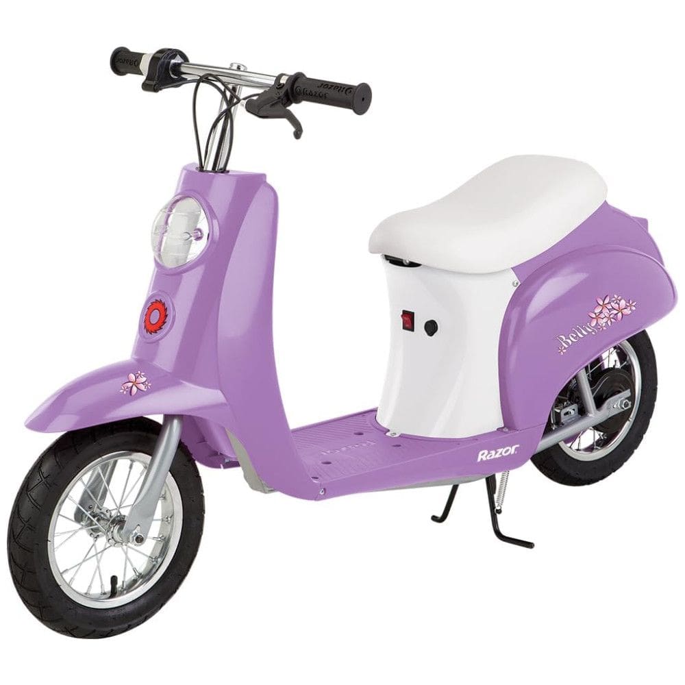 Moto Elétrica Infantil Vespa a Bateria 24V até 24 km, h com Sons e Luzes, Idade Rec 13 Anos, Razor, Branca