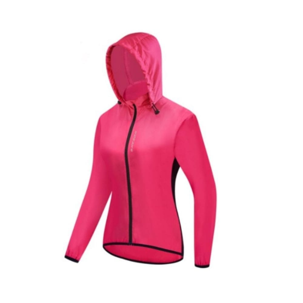 Jaqueta corta-vento de ciclismo Wosawe para mulheres rosa/preta