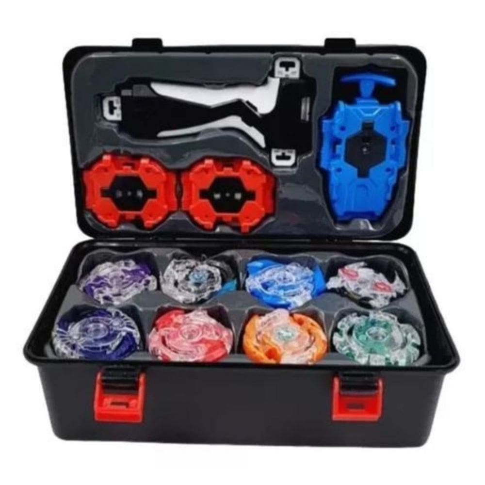 Mala Beyblade com jarros para crianças de 6 anos ou mais - conjunto de 8 peças