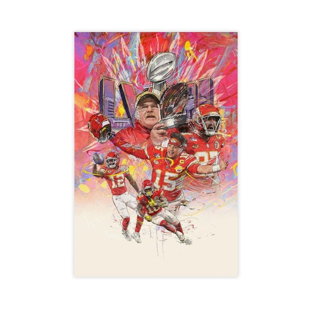 Pôster em tela, arte de parede, impressão de decoração, Patrick Mahomes, Travis Kelce