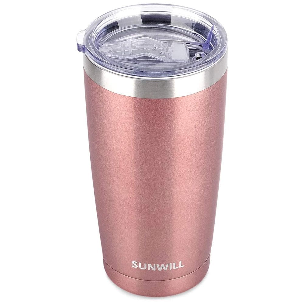Copo Térmico 600 mL para Cerveja, Café com Isolamento a Vácuo, SUNWILL, Rosa