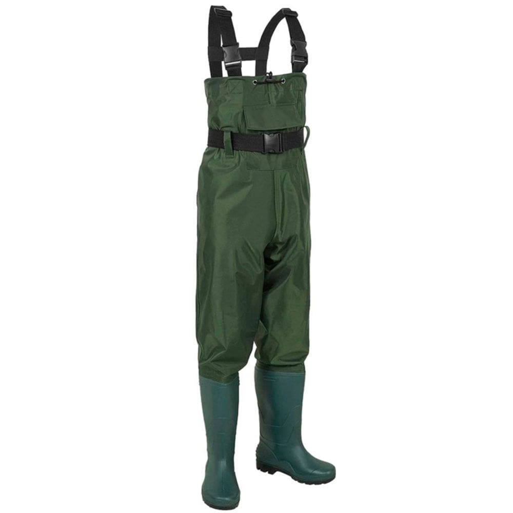 Roupa de pesca Wader, baú de PVC impermeável com botas, tamanho 41
