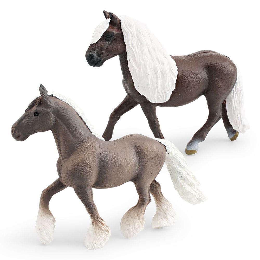 Conjunto de estatuetas Realistic Shire Horse PVC Black Forest Kids 3+
