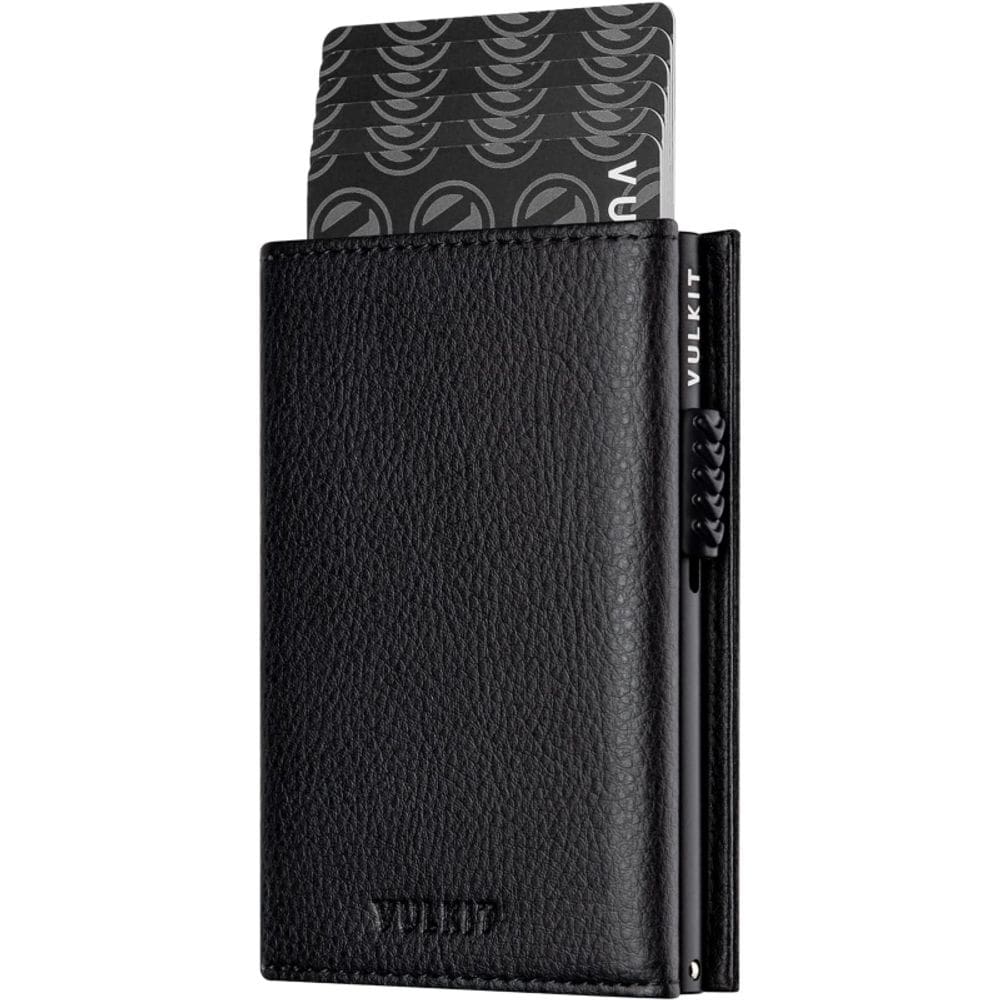 Porta-cartões Wallet Vulkit masculino Black Fashion Lock RFID/NFC