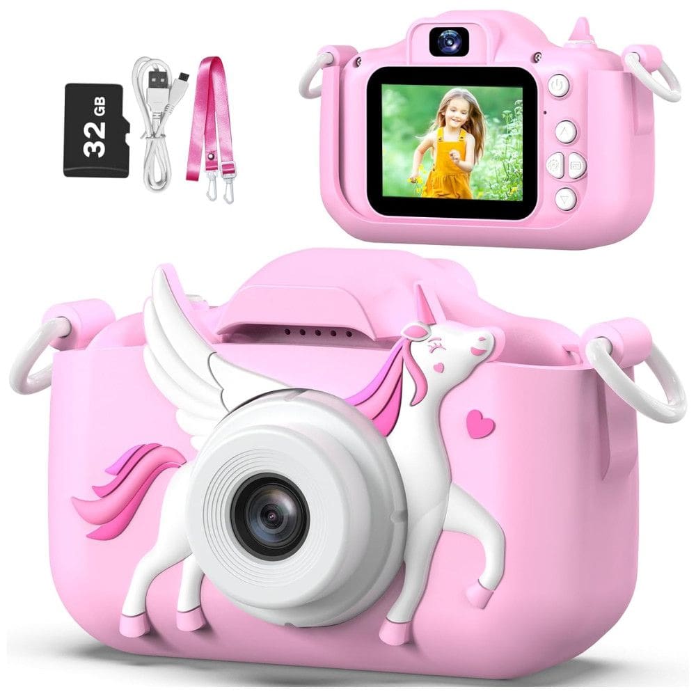 Câmera Selfie Infantil Goopow Para Meninas/Meninos de 3-9 Anos, Digital com Capa Protetora e Cartão SD 32GB.