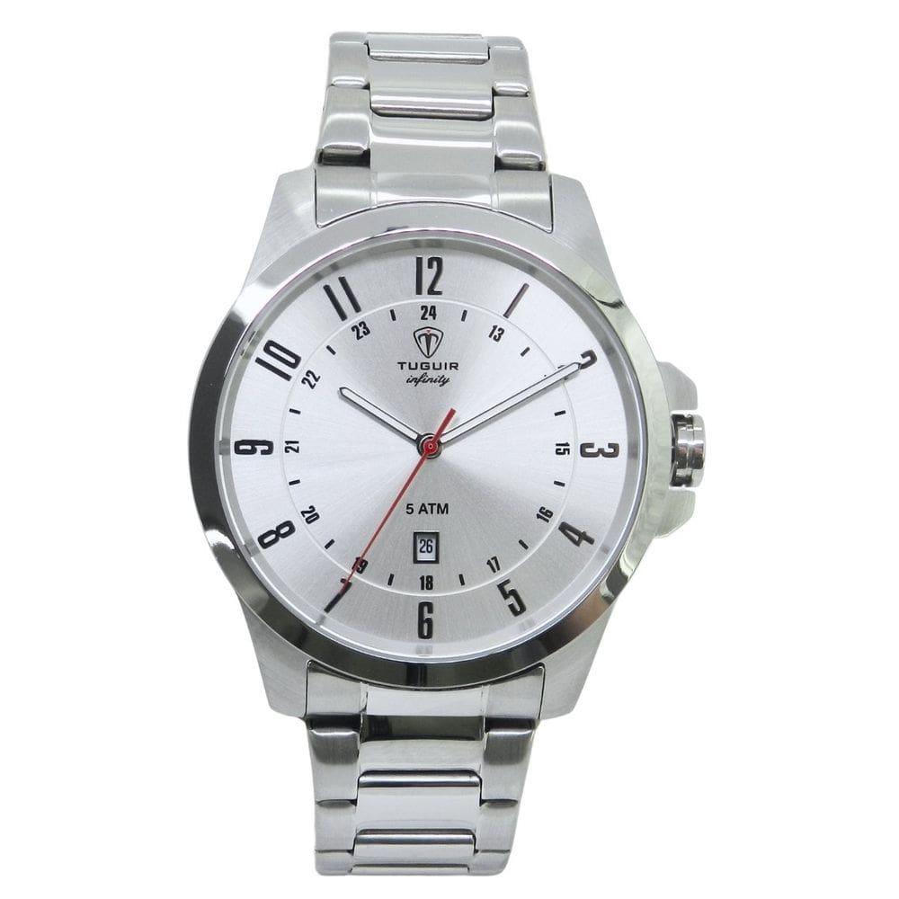 Relógio Masculino de Aço Tuguir Analógico Infinity 6117H Prata e Cinza