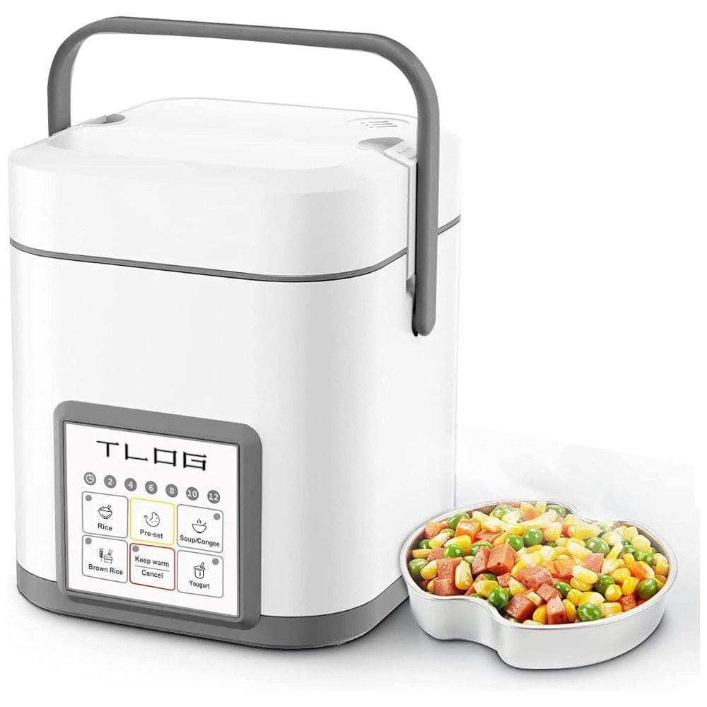 Panela Arroz Elétrica Multifuncional TLOG 1.2L com Revestimento de Cerâmica 110V, Cinza