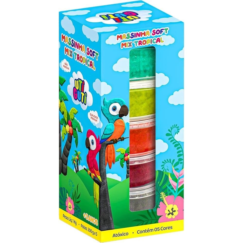 Massinha Soft Mix Tropical Com 5 Cores - 11026
