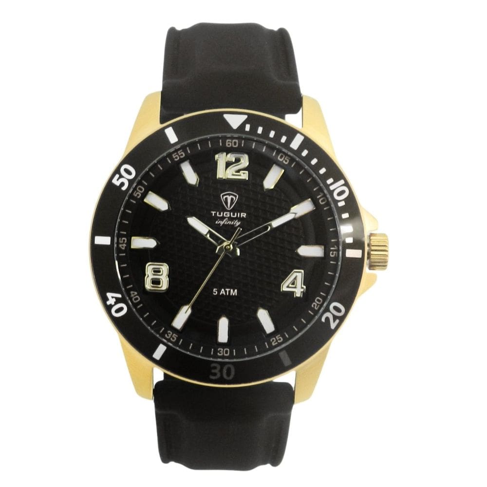Relógio Masculino de Aço Tuguir Analógico Infinity 9169B Dourado e Preto