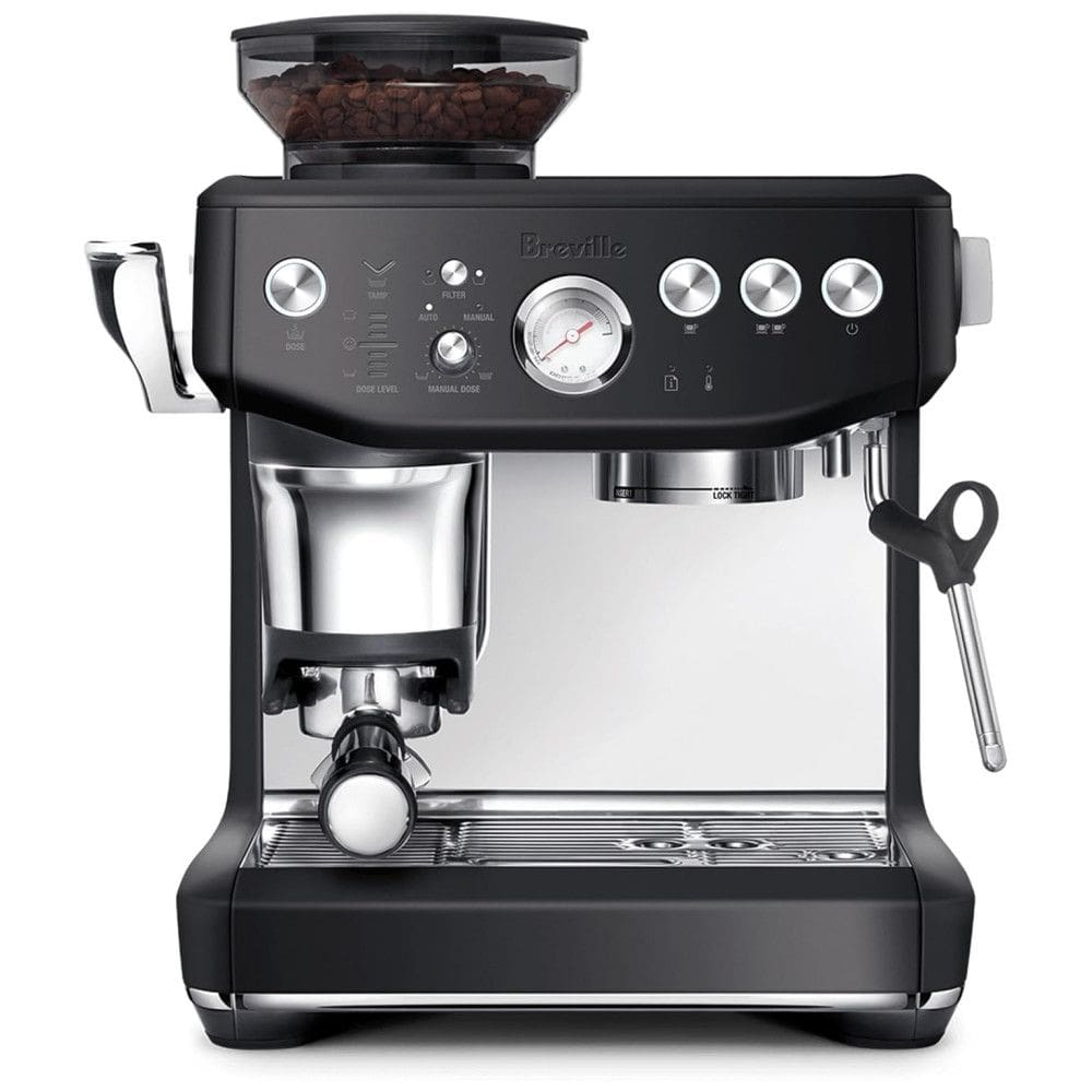 Máquina de Café Expresso Aço Inoxidável com sistema de vaporização de Leite e Moedor Embutido, 110V 1750W, Breville Sage, Preta