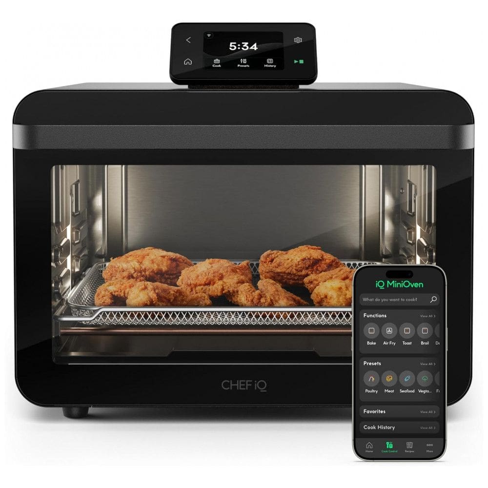 Forno Elétrico Inteligente CHEF iQ MiniOven, Combo de Forno Tostador e Air Fryer, 11 em 1, Capacidade de 25 Qt, Cozimento Rápido