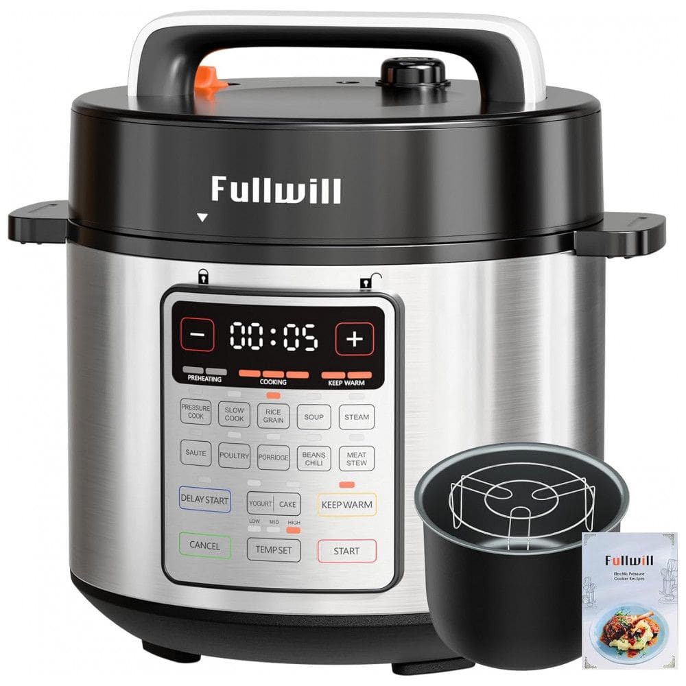 Panela de Pressão Elétrica Fullwill 9 em 1, 12 Programas Instantâneos Multi Cooker, Panela Antiaderente de 6 Litros
