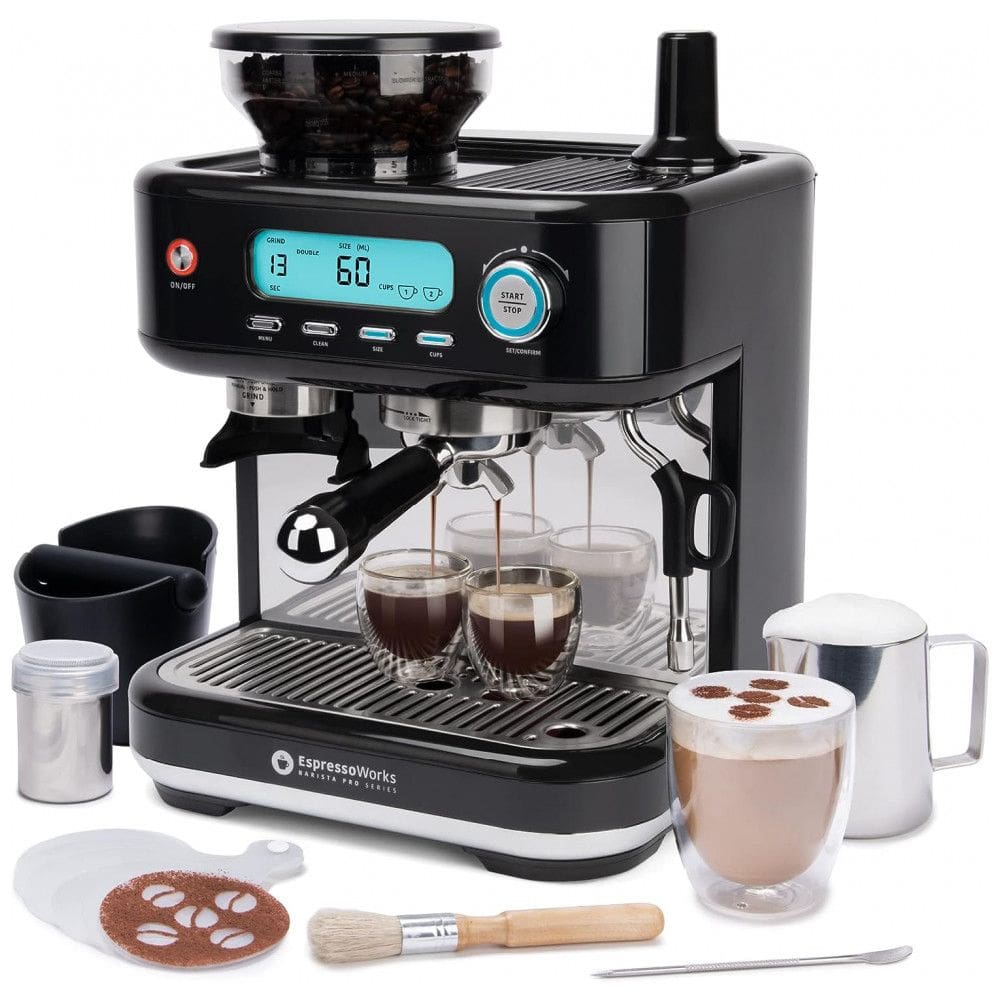 Máquina de Café Expresso EspressoWorks 15 Bar com sistema de vaporização Embutido, 110V 1350W Preta