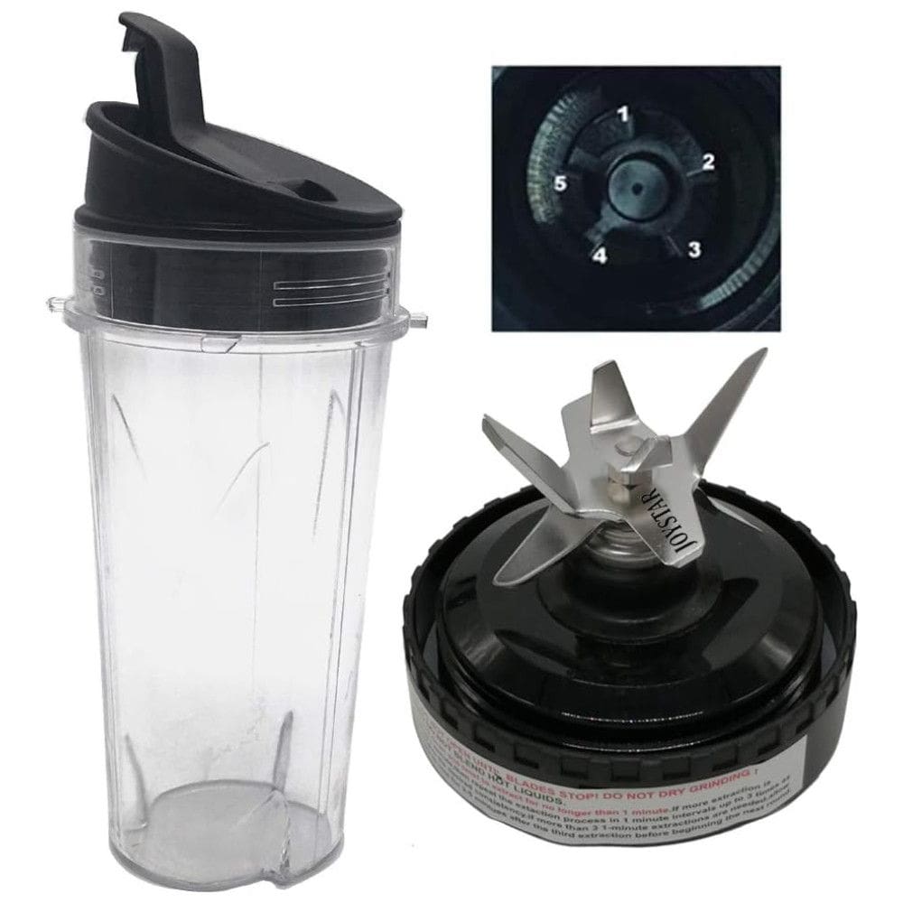 Copo para Liquidificador de 473 mL com Lâmina para Ninja Fit e Ninja 2 em 1, 1 Unidade, JOYSTAR, Preto