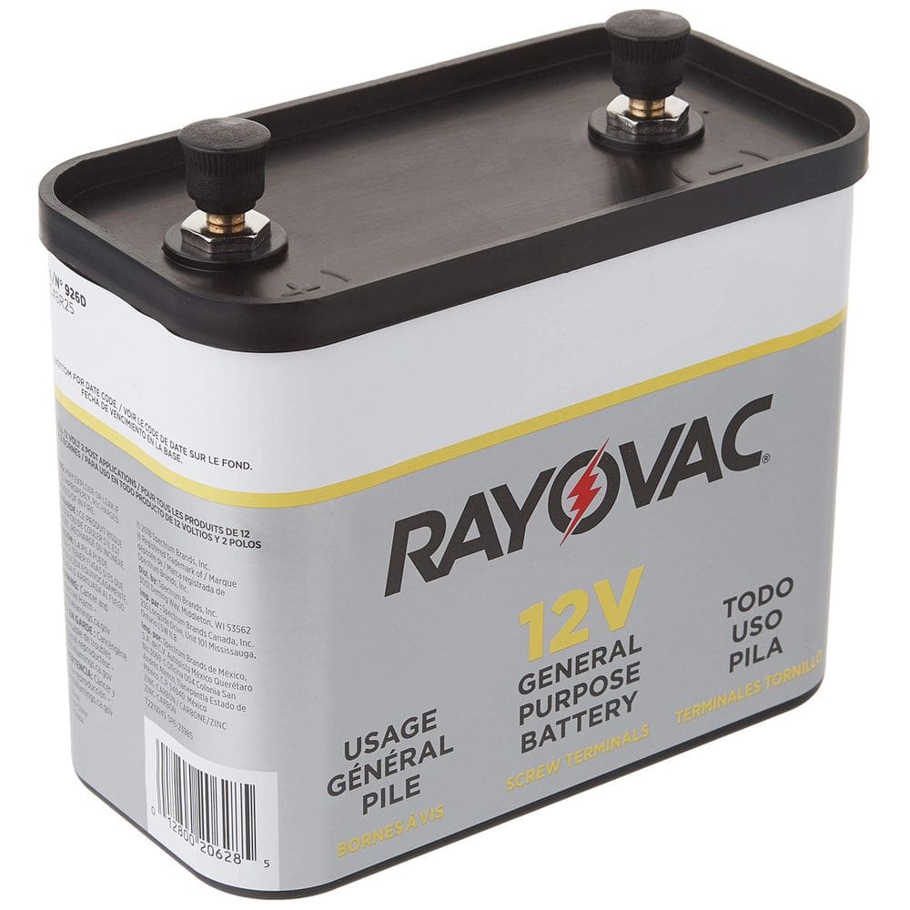 Terminais de parafuso de bateria de lanterna Rayovac 12V 926C