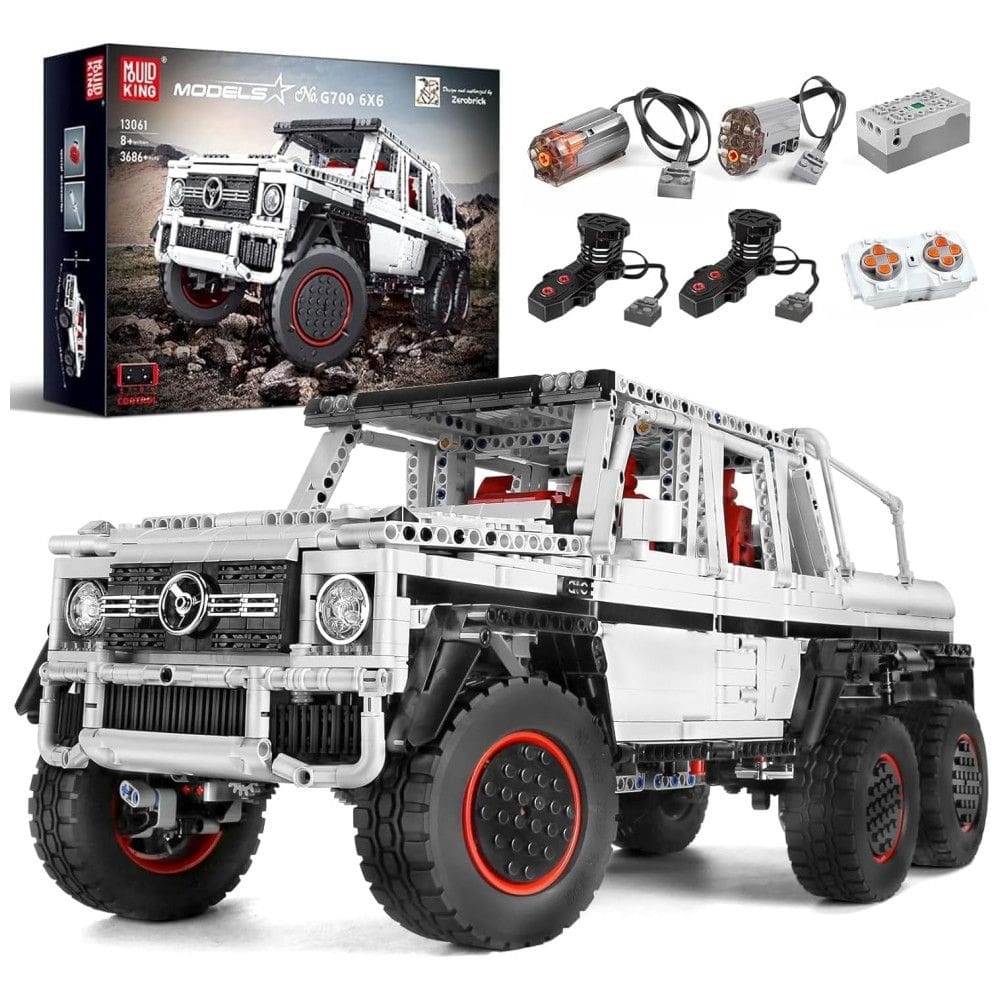 Kit de Construção Picape Off Road 6x6 com 3686 Peças e Controle Remoto por APP para Crianças e Adultos, Mould King, Branca
