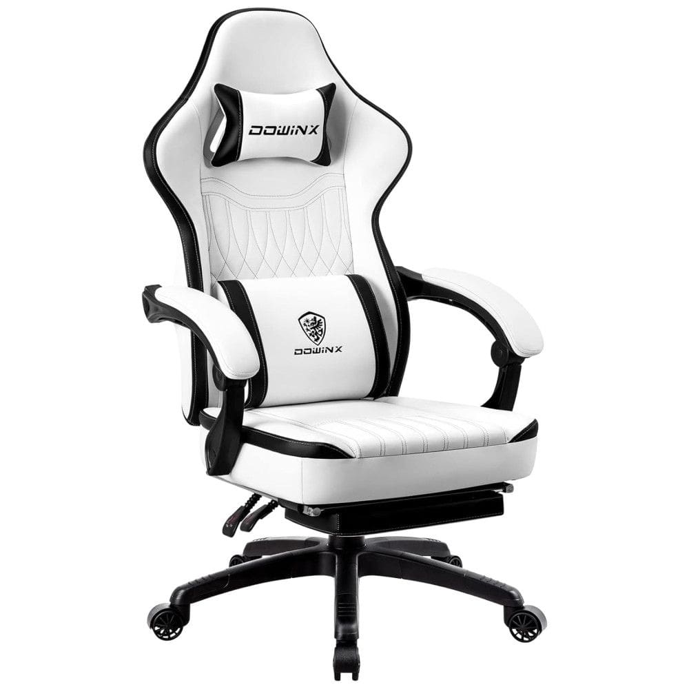 Cadeira Gamer Ergonômica com Apoio para Lombar e Cabeça, Dowinx, Branco