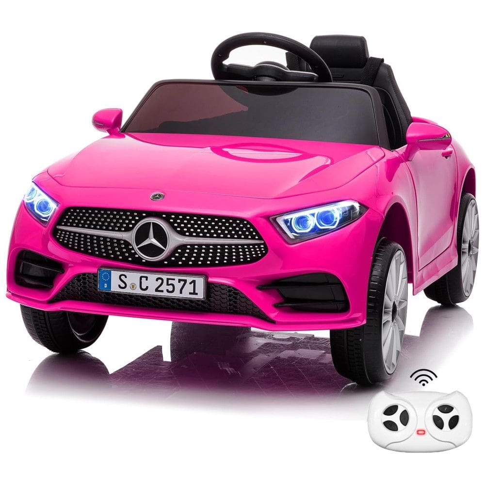 Little Brown Carro, Carrinho Elétrico 1 Assento 12V, com Luzes de LED e Controle Remoto, Rosa