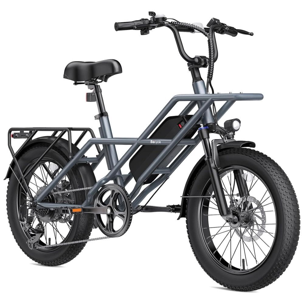 Bicicleta Elétrica de Pneus Largos para Adultos 20” 1200W Mountain Ebike para Comutar Fora de Estrada 7 Velocidades com Assistência de