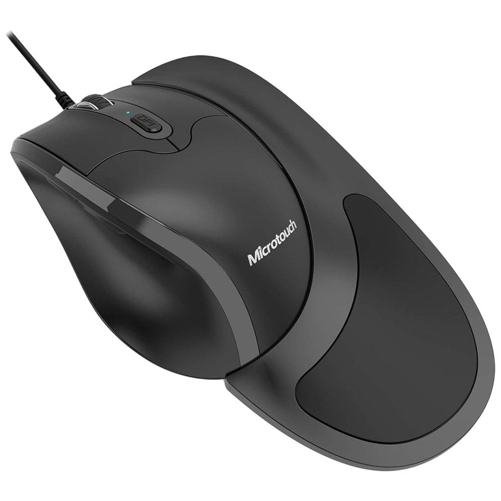 Mouse Ergonômico Semi Vertical com Fio Reduz a Tensão do Pulso com Botões Programáveis, 1000, 4800 DPI 6 Botões, NEWTRAL, Preto