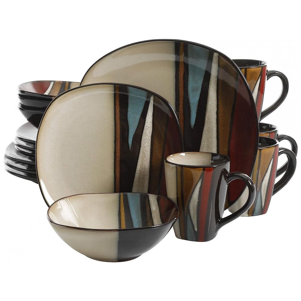 Aparelho de Jantar com 16 Peças em Cerâmica, Esmalte Reativo, Gibson Elite Althea, Vermelho