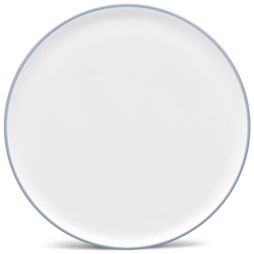 Prato Raso de 27 cm em Porcelana, 01 Unidade, Noritake STAX ColorTex, Branco e Azul
