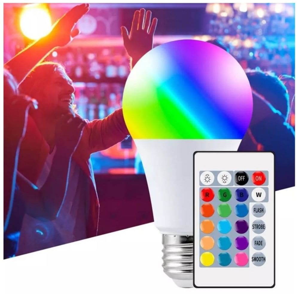 Lâmpada LED ETHO IMPORT 10W RGB 16 cores com controle remoto