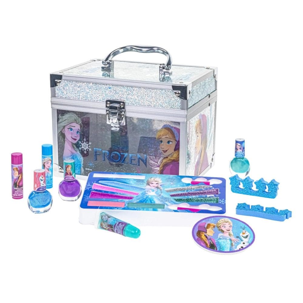 Kit de Maquiagem Infantil com Mais de 10 Peças e Não Tóxico para Crianças de 3 a 10 Anos, Townley Girl Frozen, Azul e Rosa