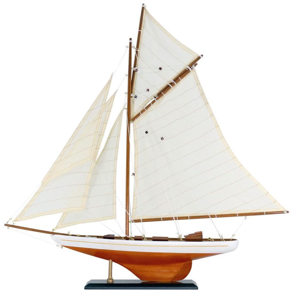 Veleiro Decorativo Columbia America`s Cup de Madeira, Escala 1:163 com Detalhes Complexos e Autênticos, NAUTIMALL
