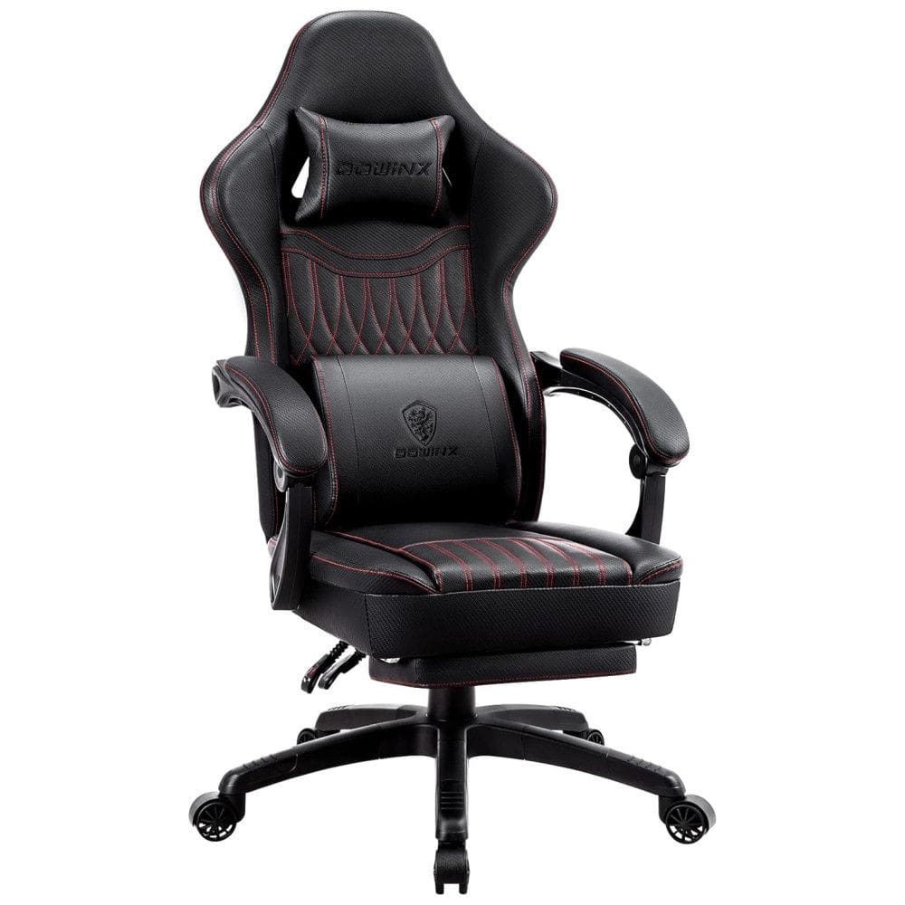 Cadeira Gamer Ergonômica com Apoio para Lombar e Cabeça, Dowinx, Preto