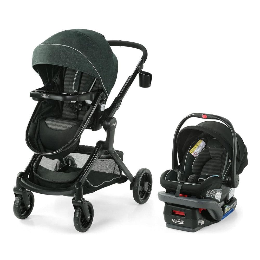 Carrinho de Bebê Travel System 3 em 1 com Assento Reversível e Cesto de Armazenamento Extragrande Expansível, Graco Modes™ Nest DLX, Preto