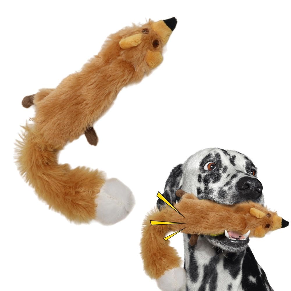 Brinquedo para cães SPOT Skinneeez Stuffless com Squeaker Tug-of-War Fox