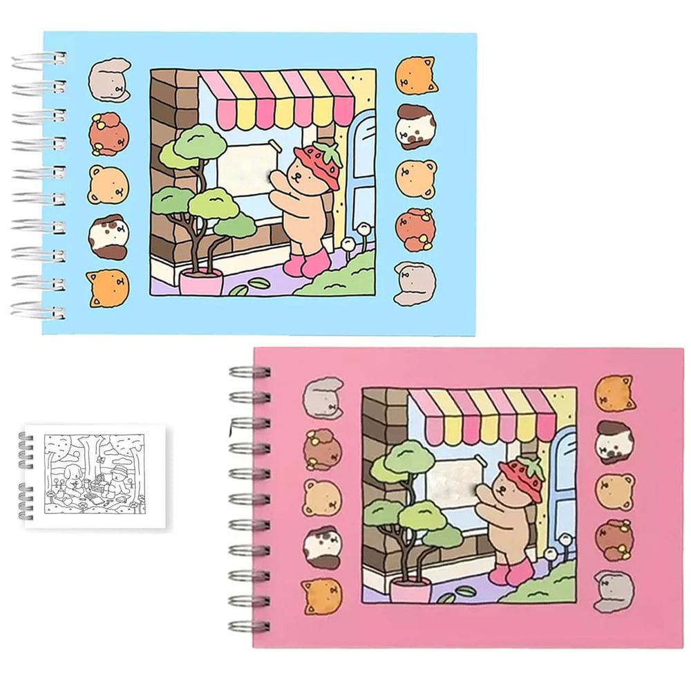 Livro de Colorir Kit 2 unidades Livrinho Desenho Pintura Caderno Arte Criatividade Lazer Relaxante