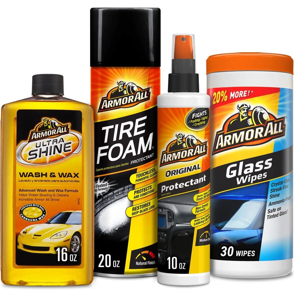 Kit de lavagem e limpeza de carros Armor All com toalhetes de vidro
