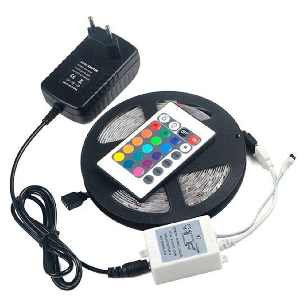 Fita de luz LED de 5 metros 300 RGB multicolorida