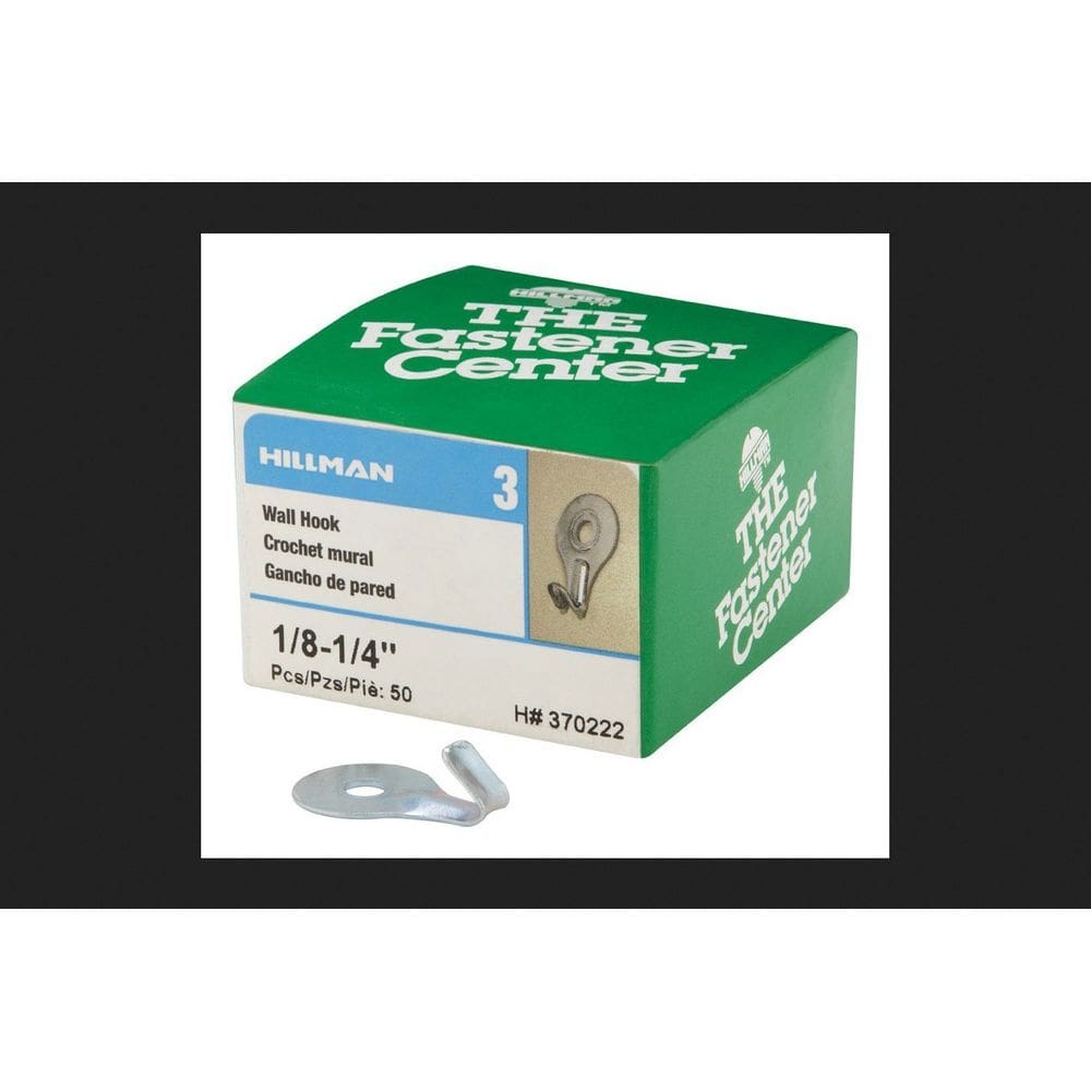 Gancho de parede Hillman Zinc, caixa de 50