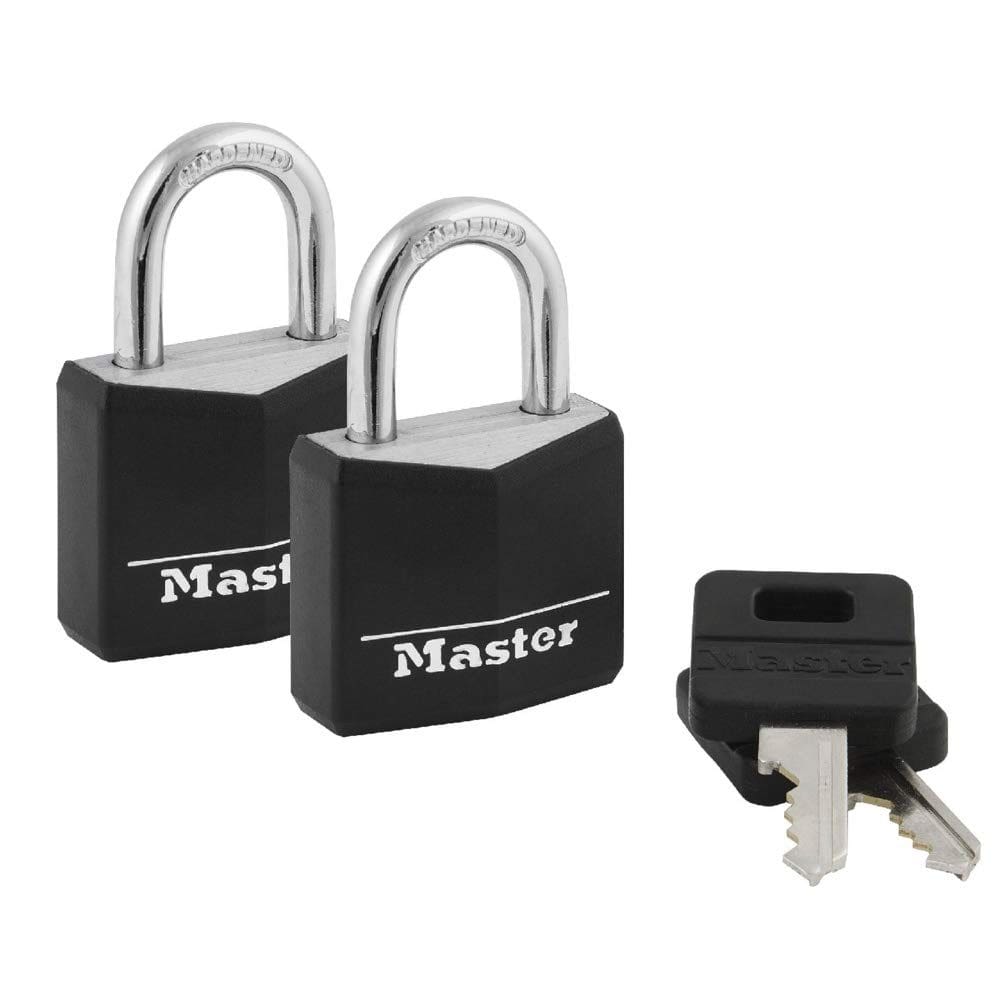 Cadeado Master Lock 131T coberto em alumínio preto, pacote com 2