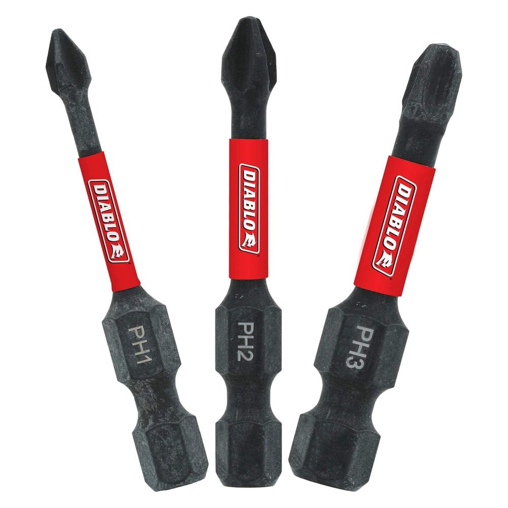Drive Bits Diablo Phillips de 5 cm, pacote com 3, MaxTorque
