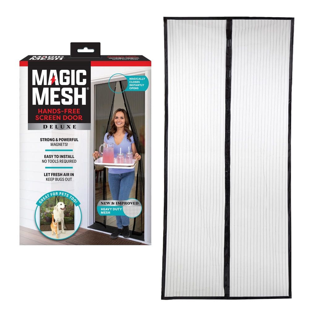 Porta de tela magnética Magic Mesh Deluxe 99x211cm preta