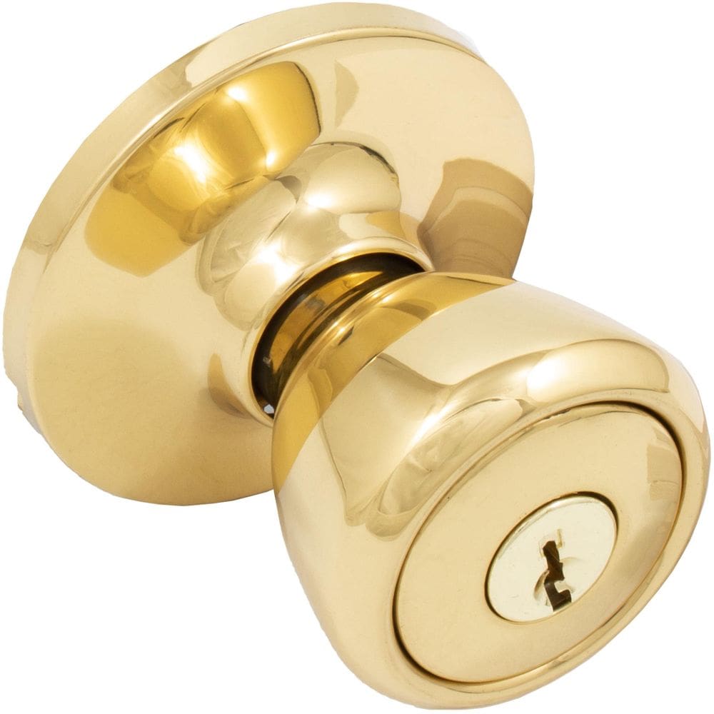 Maçaneta de porta Stone Harbor Hardware Tulip Entry Lock em latão